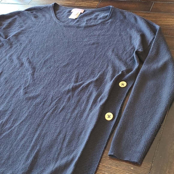 Lilly Pulitzer navy fringe crew neck sweater - Picture 3 of 13